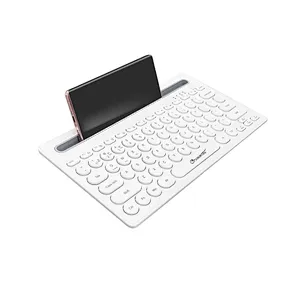 New design  Dual mode 2.4G Wireless BT Keyboard with Cradle Mini Computer keyboard Portable PC Keypad Phone Holder BT-008